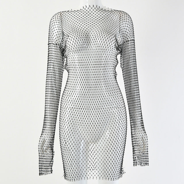 New Crystal Diamond Sexy Bodycon Dress