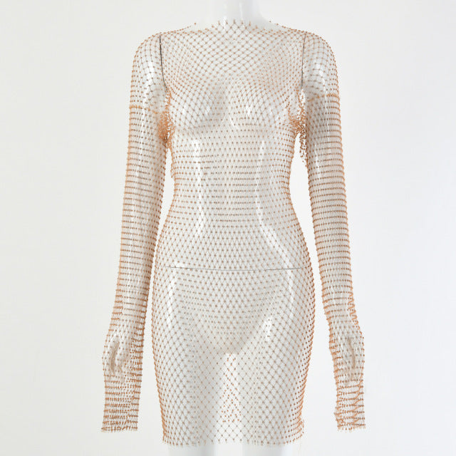 New Crystal Diamond Sexy Bodycon Dress