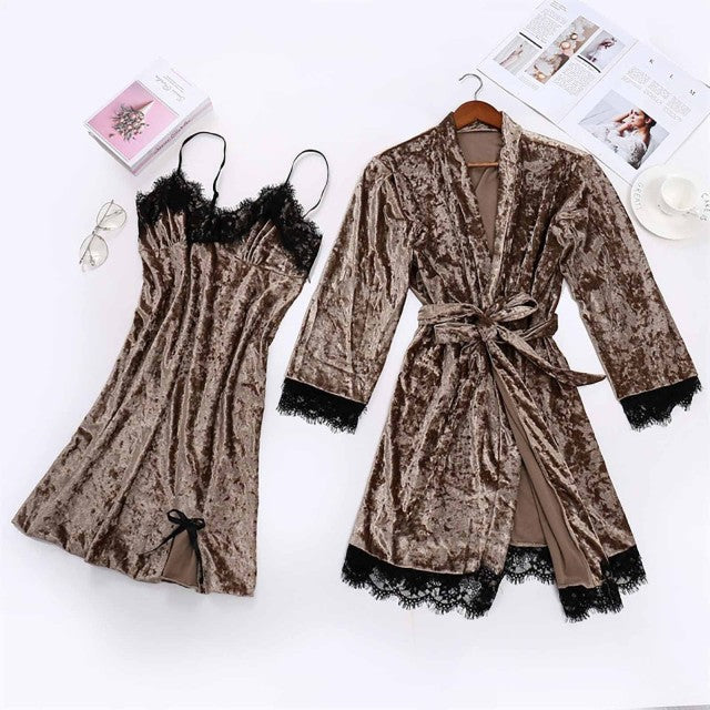 Fashion Casual Sexy Velvet Sleepwear