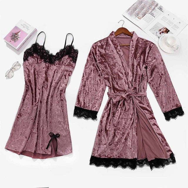 Fashion Casual Sexy Velvet Sleepwear