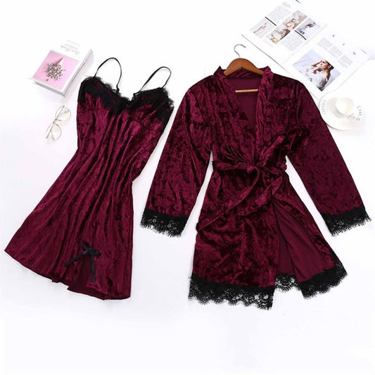 Fashion Casual Sexy Velvet Sleepwear