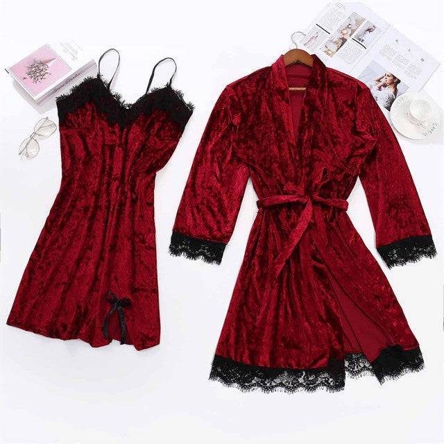 Fashion Casual Sexy Velvet Sleepwear