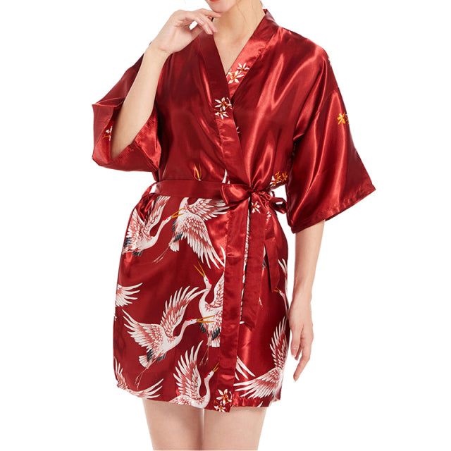 Ice Silk Nightwear Loose Fit Satin Robe