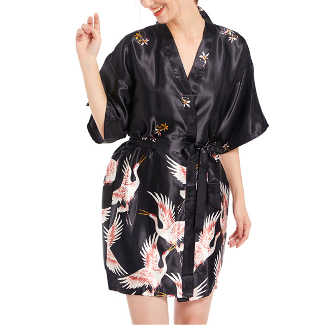 Ice Silk Nightwear Loose Fit Satin Robe