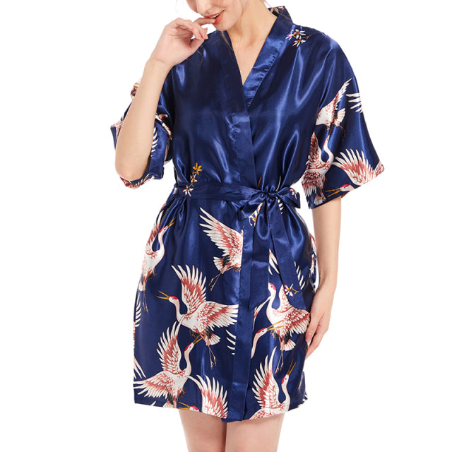 Ice Silk Nightwear Loose Fit Satin Robe