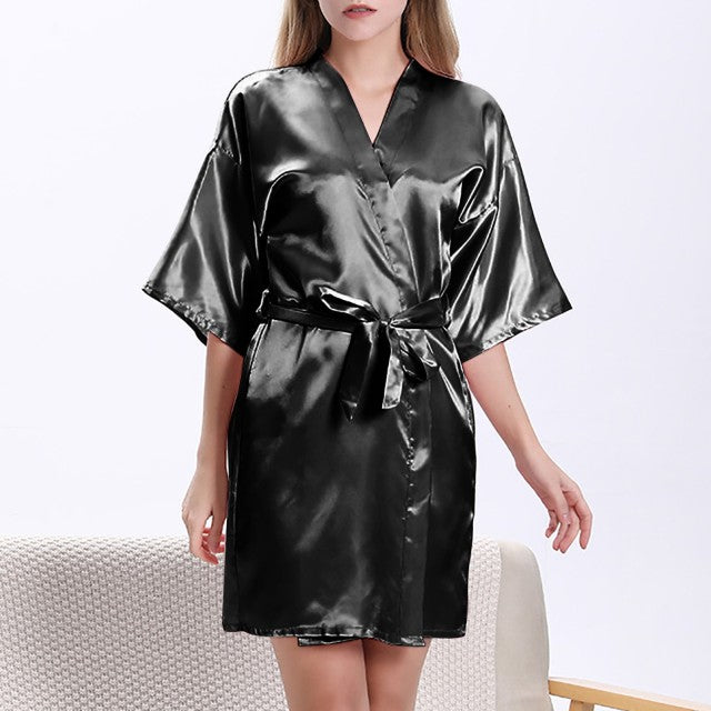 Satin Sleepwear Nightgown Dressing Gown