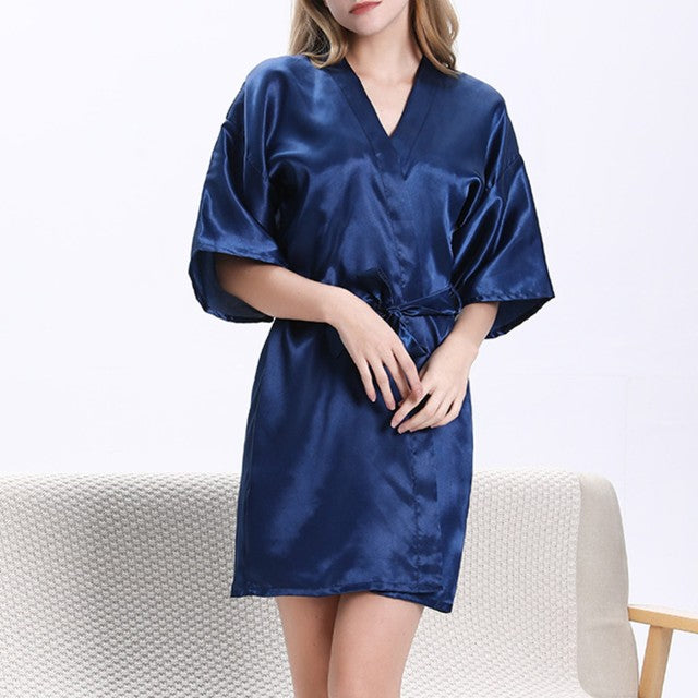 Satin Sleepwear Nightgown Dressing Gown