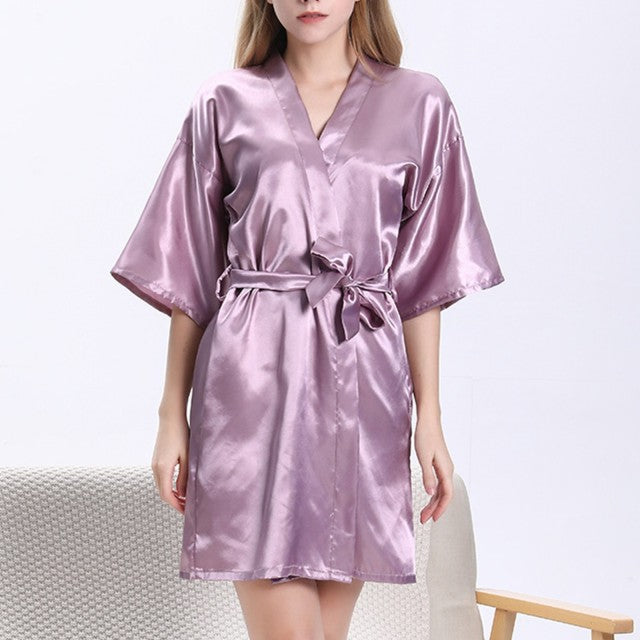 Satin Sleepwear Nightgown Dressing Gown