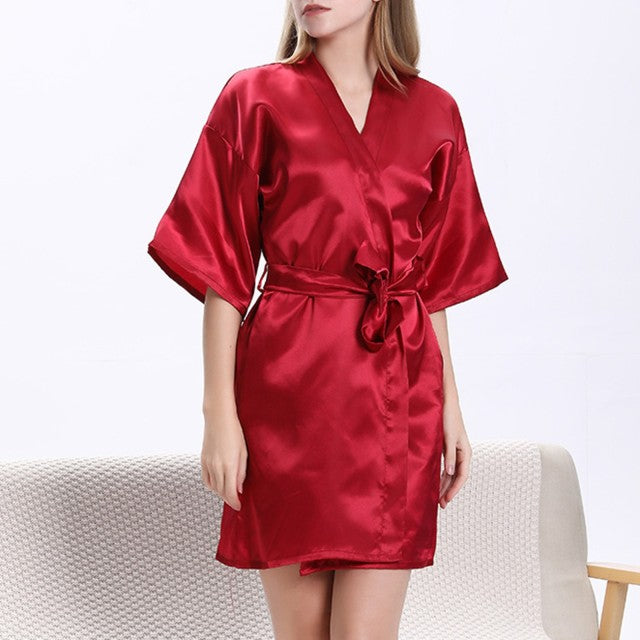 Satin Sleepwear Nightgown Dressing Gown