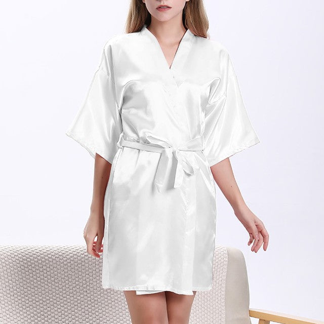 Satin Sleepwear Nightgown Dressing Gown