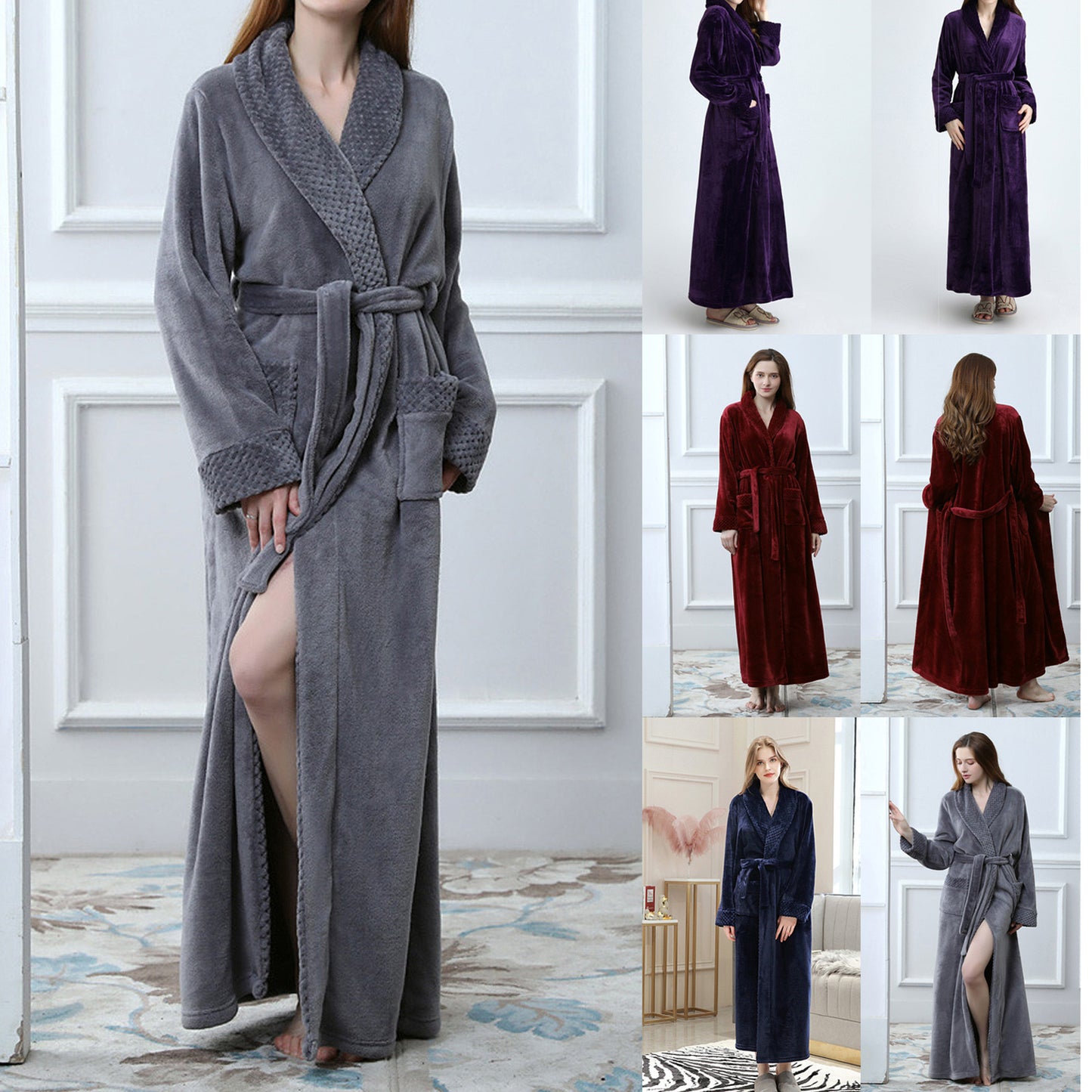 Women Winter Bathrobe  Dressing Gown