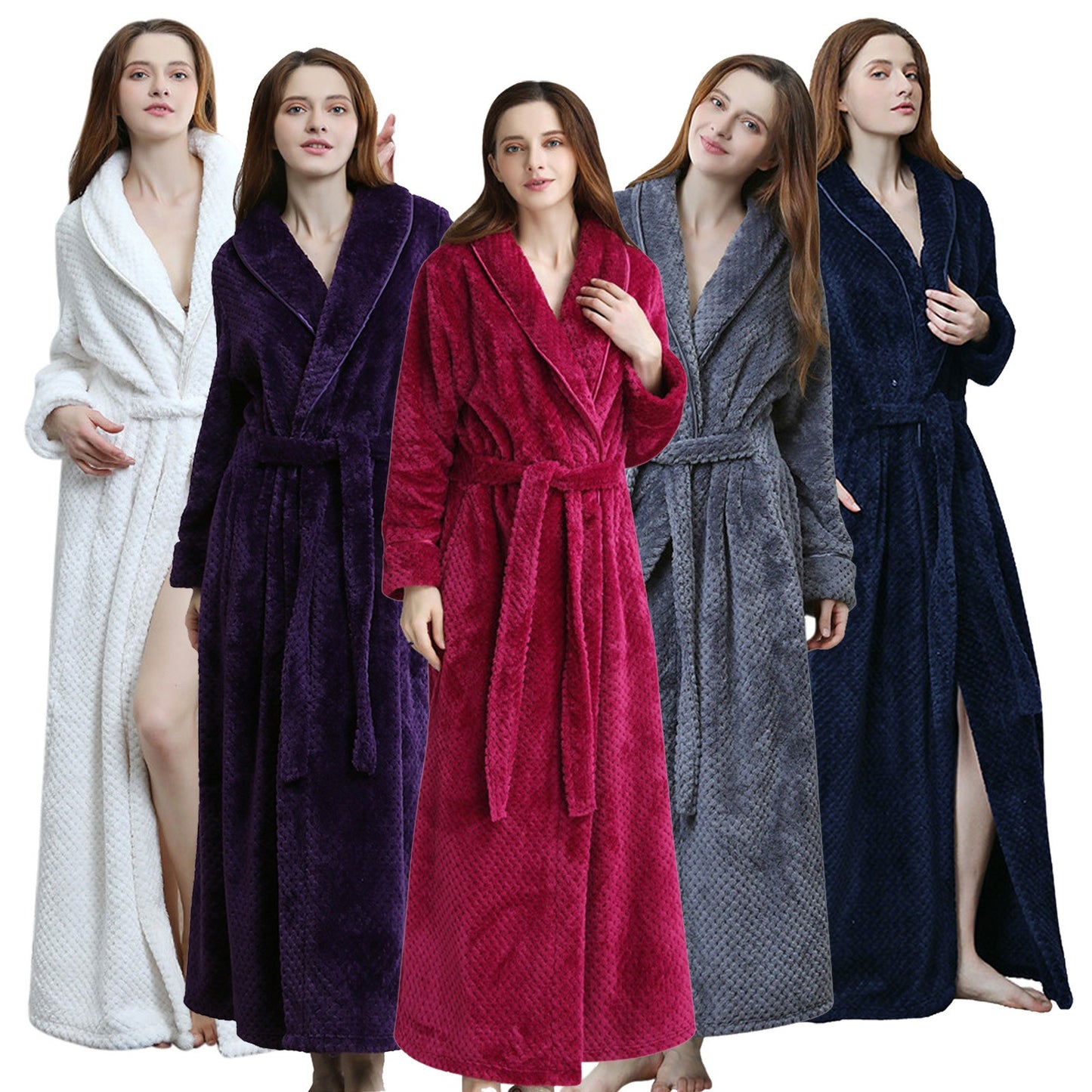 Winter Fleece Bathrobe Women Pajamas