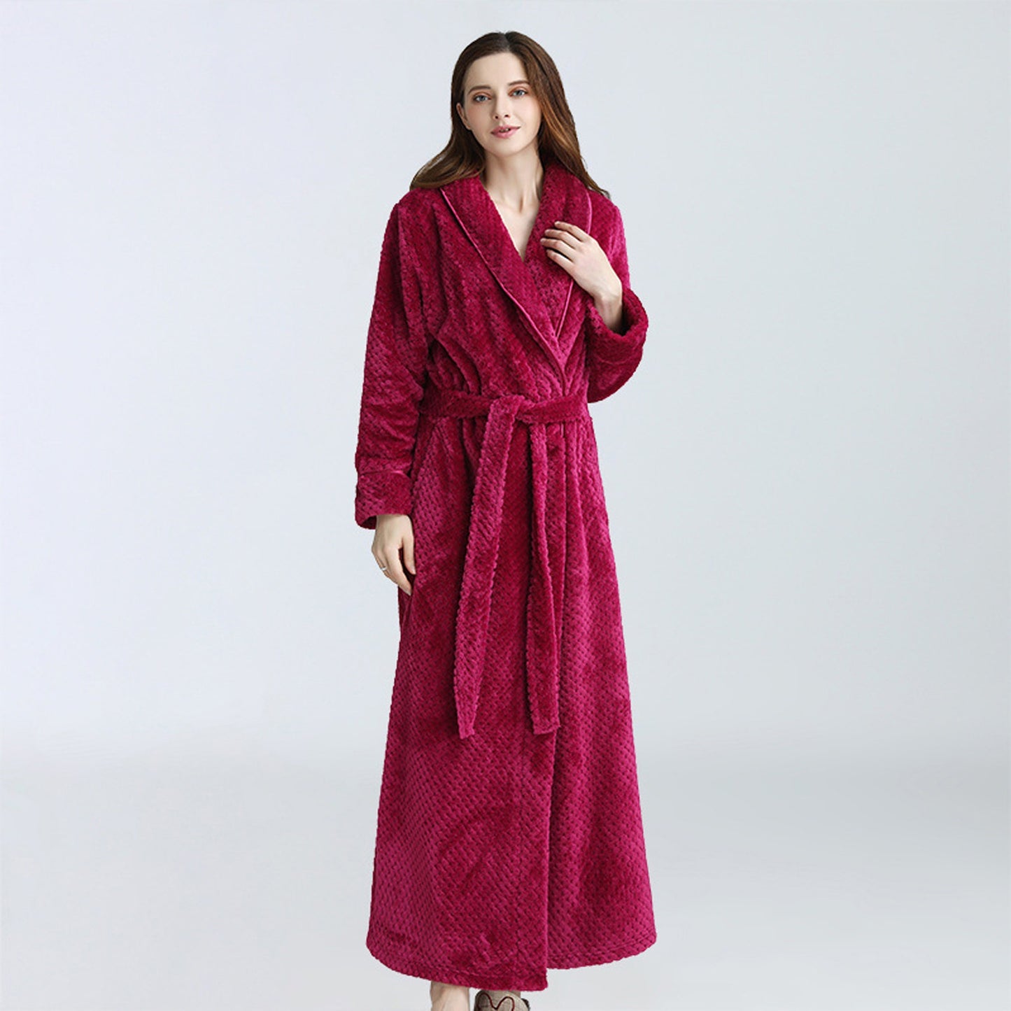 Winter Fleece Bathrobe Women Pajamas